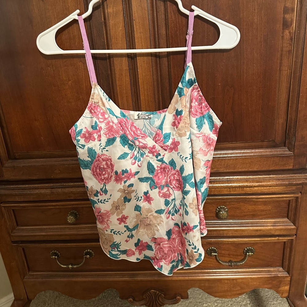 Free People Floral Spaghetti Strap Top